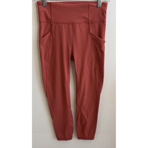 Lululemon Time To Sweat Crop Leggings 23" Women's Size 4 Brick Rose Fast Ship